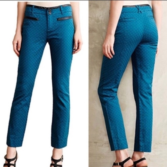 Anthropologie Pants - Anthro Cartonnier Blue Charlie Cropped Ankle Pants Size 6